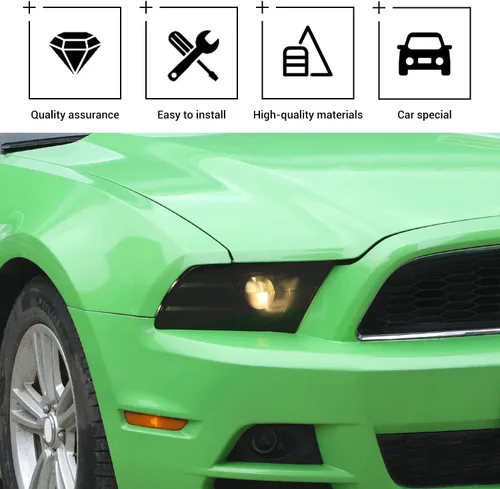 Vista 3 de Hoolcar Funda para lámpara de faros delanteros Mustang, accesorios exteriores compatibles con Ford Mustang 2010-2014, negro ahumado, 2