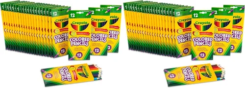 Vista 5 de Crayola Lápices de colores a granel, preafilados, 12 colores surtidos, paquete de 24