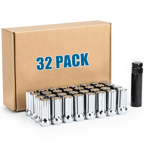 Vista 11 de JiiinMiiin M10 x 1.25 tuercas largas de acero, paso de rosca de 10 x 1.25 pulgadas, juego de 16 tuercas de rueda ATV con un enchufe. [Negro]