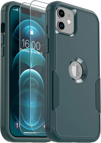 Vista 15 de Funda para iPhone 12, 2 protectores de pantalla de vidrio templado, 10 pies a prueba de caídas, antideslizante, a prueba de golpes, para iPhone 12