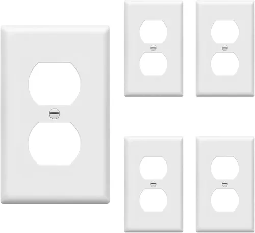 Vista 25 de ENERLITES Placa de pared dúplex para tomacorriente para receptáculos, cubierta de toma de corriente eléctrica jumbo, acabado brillante, de gran