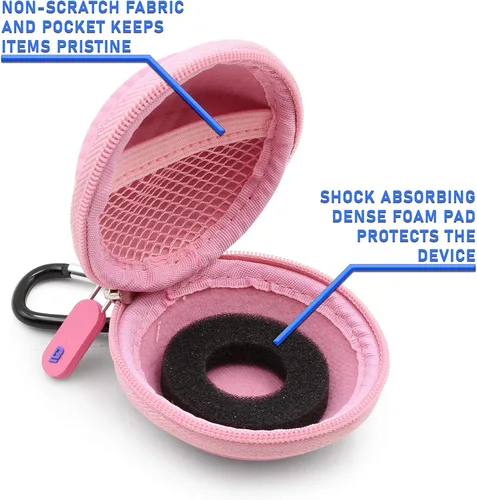 Vista 4 de Casematix Funda de transporte rosa compatible con Tamagotchi On Virtual Interactive Pet Game, incluye solo funda compacta