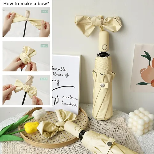 Vista 2 de Paraguas solar con protección UV UPF 50+ compacto portátil para viaje, parasol de apertura automática a prueba de viento e impermeable, plegable