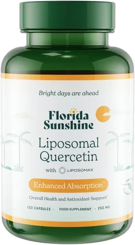 Florida Sunshine Quercetina liposomal - 120 cápsulas (250 mg) Apoyo inmunológico, antioxidante, antiinflamatorio, alivio de la alergia, salud