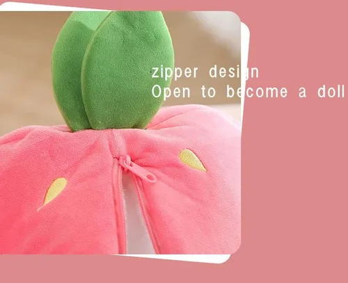 Vista 3 de Muñeca de conejo intercambiable, linda muñeca de conejo, zanahoria se convierte en muñeca de conejofresa se convierte en muñeca de conejo, juguetes