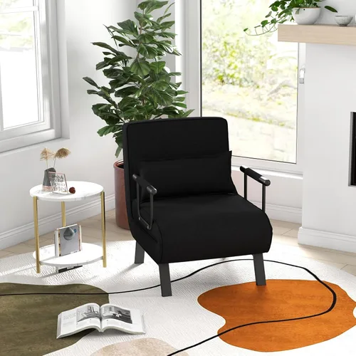 Vista 20 de KOMFOTT Sofá cama convertible 4 en 1 plegable con respaldo ajustable de 6 posiciones, tumbona tapizada con almohada extraíble, sofá reclinable