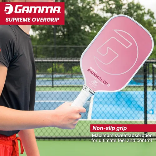 Vista 4 de Gamma Pickleball Supreme Overgrip, Easy to Apply Grip Tape for Pickleball Paddles, Badminton, Squash, Padel Racquets, Replacement Tacky Over Wrap