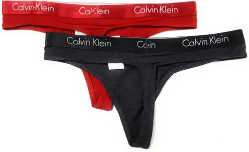 Vista 2 de Calvin Klein Ropa interior para mujer, paquete de 2 tangas, rojonegro, talla S, RojoNegro