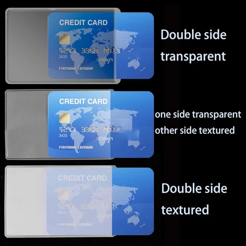 Vista 3 de 100 fundas protectoras impermeables para tarjetas de crédito, licencia, identificación, tarjeta de visita y seguridad social, fundas verticales