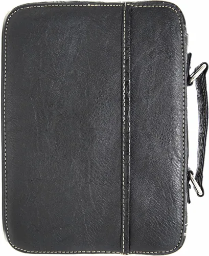 Vista 4 de Funda de la Biblia con versículo bordado de estilo occidental para mujer, bolsa de mensajero con correa extra Cruz Beige