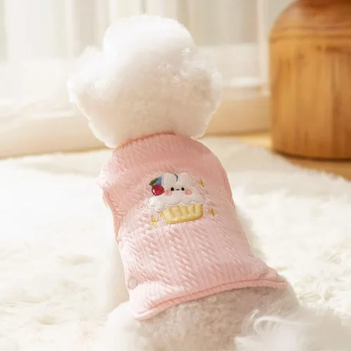 Vista 2 de Suéter de forro polar para perro, lindo chaleco de forro polar para perro, ropa cálida para mascotas, camisas para cachorros y perros pequeños