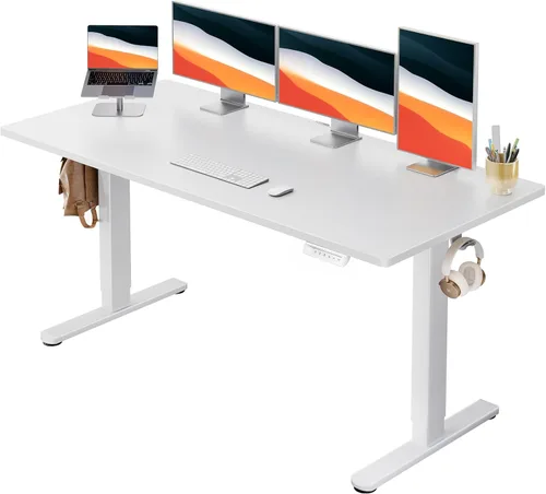 Vista 17 de HUANUO Escritorio Eléctrico de Pie, Superficie de Escritorio de Una Sola Pieza de 40" x 24", Escritorio de Computadora de Altura Ajustable, 4