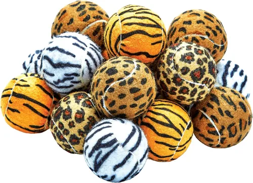 Vista 5 de Unique Sports Dog Fetch Squeaker Balls Animal Prints 18 Pack