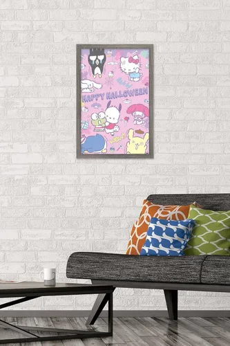 Vista 2 de Trends International Hello Kitty and Friends: 20 Kawaii Horror - Póster de collage de pared, 22.4 pulgadas de largo x 14.7 pulgadas, versión