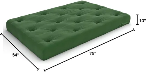 Vista 133 de Nirvana Futons Colchón de futón extra grueso de alta calidad de 10 pulgadas, sarga caqui, fabricado en Estados Unidos