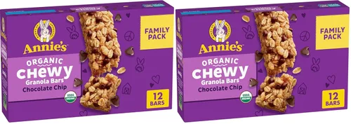 Vista 13 de Annie's Barras de granola masticables orgánicas, chispas de chocolate, 12 unidades (paquete de 6)