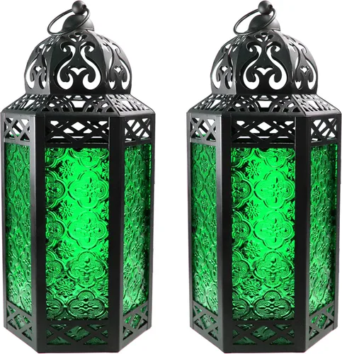 Vista 92 de VELA LANTERNS Farol portavelas decorativo, marroquí, gótico, morado, de 10.5 pulgadas, para mesa o colgar, decoración de Ramadán, decoración