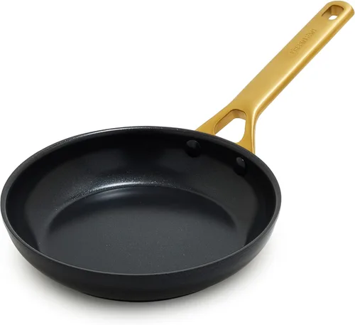 GreenPan Sartén antiadherente Reserve Pro de 8 pulgadas, cerámica certificada NSF, sartén anodizada dura sin PFAS, asas de acero inoxidable, apta