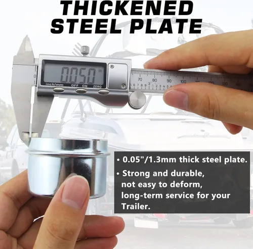 Vista 3 de 2 piezas Tapas Antipolvo de Cubo de Remolque de 1.98'', Tapas de Copa Antipolvo de Cojinete de Eje de Remolque, Cubiertas de Grasa y Tapones de Goma