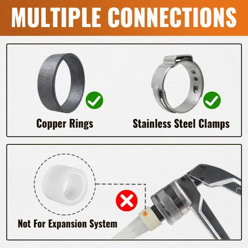 Vista 6 de SUNGATOR Paquete de 50 accesorios Pex de 1/2" en T, accesorios Pex de 1/2 pulgada en T, sin plomo, de latón, certificados NSF