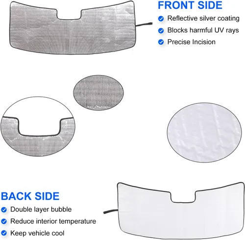 Vista 4 de Parasol para parabrisas compatible con Toyota Tundra/Sequoia 2022-2025, parasol plegable para ventana delantera, visera de protección solar