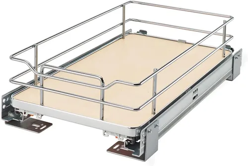 Vista 14 de Rev-A-Shelf Estante organizador extraíble de superficie sólida con cierre suave Gris