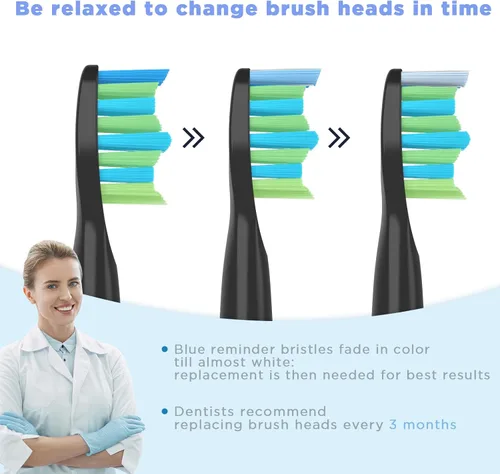 Vista 5 de Cabezales de repuesto para cepillo de dientes Fairywill, cabezales de cepillo de repuesto para Fairy Will, cabezal de cepillo de dientes eléctrico