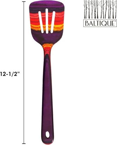 Vista 7 de Totally Bamboo Baltique Waikiki Collection - Espátula ranurada de madera de 12-1/2", segura para antiadherente