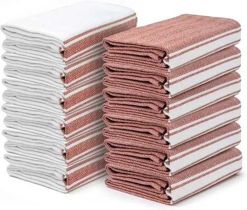 Salt Earth Toallas de cocina de algodón, tamaño 24 x 14 pulgadas, juego de 12 toallas de cocina 100% algodón hilado en anillo, absorbente, de secado