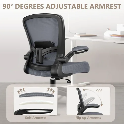 Vista 7 de FelixKing Silla de Oficina, Silla de Escritorio Ergonómica con Malla Transpirable, Respaldo Alto Ajustable con Soporte Lumbar, Reposabrazos