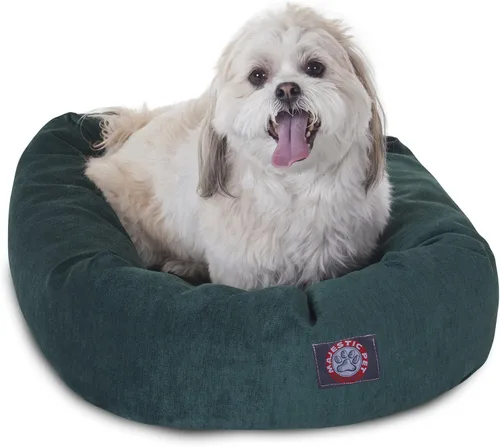 Vista 38 de Majestic Pet Cama para perros calmante de microterciopelo de 24 pulgadas, lavable – Cama redonda suave y acogedora para perros con soporte