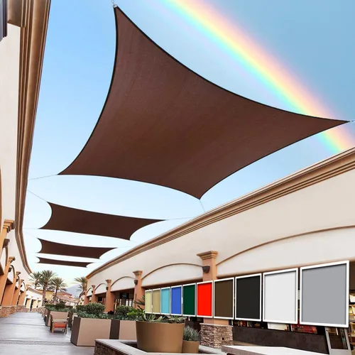 Royal Shade Toldo parasol cuadrado rectangular marrón de 6 x 6 pies para hacer toldo RTAPR0812, 95% de bloqueo UV, estándar comercial de 200 GSM,