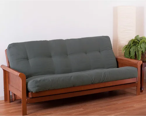 Vista 81 de Blazing Needles Renewal - Colchón futón de sarga de 8 pulgadas, individual, color borgoña