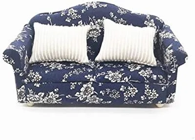 Vista 7 de EatingBiting 1:12 Casa de muñecas Muebles en miniatura Sofá 1 sofá doble + 2 sofás individuales Juego de 3 piezas Sala de estar 1:12 Casa de muñecas