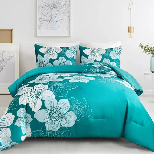 Vista 11 de Menghomeus Juego Completo de Edredón Negro/Dorado Floral Juegos de Ropa de Cama Edredón - Juego de Edredón de Cama de Microfibra Suave para Todas