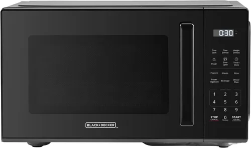 BLACK+DECKER EM9P02P9 - Horno microondas para encimera, 0.9 pies cúbicos, 900 W con 6 ajustes preestablecidos de un solo toque, cocción expresa, 10