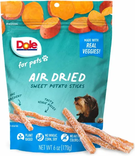 Vista 9 de Dole Golosinas para perros de plátano secado al aire para mascotas, 6 onzas Hecho con plátano real, un solo ingrediente, golosinas para perros