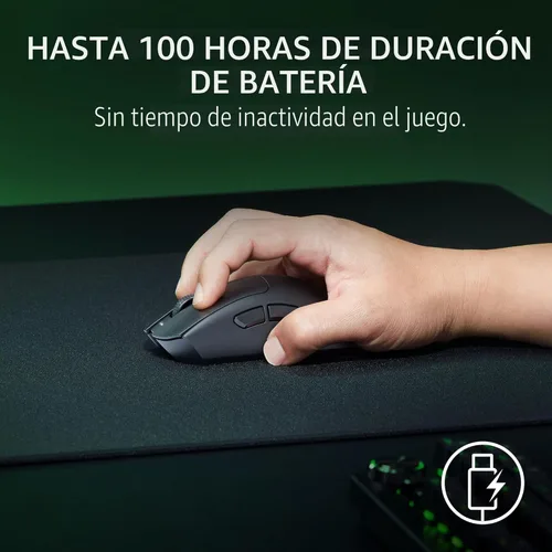 Vista 4 de Razer DeathAdder V3 HyperSpeed: ratón inalámbrico para juegos de 55 g de peso ligero - Carga USB C - Hasta 100 horas de batería - Sensor óptico