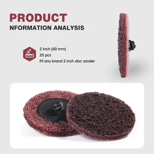 Vista 3 de 25 discos de lijado de 2 pulgadas de cambio rápido de disco de bloqueo de rollo de muere disco de lijado discos de lijado de superficie media discos