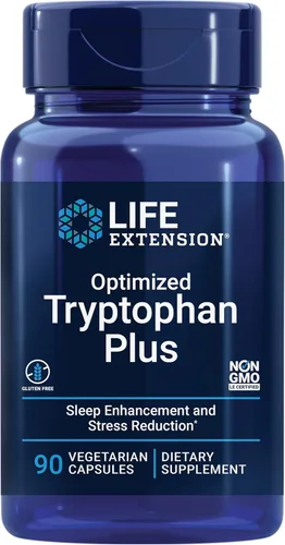 Life Extension Optimized Tryptophan Plus 1000mg - Suplemento de L-triptófano con niacina y L-lisina para un sueño saludable y respuesta al estrés -