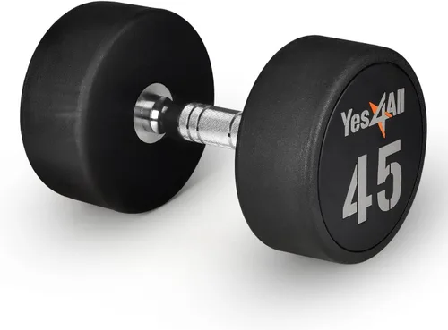 Vista 9 de Yes4All Mancuerna de uretano con mango moleteado antideslizante de 5 a 50 libras para construcción muscular, se vende individualmente
