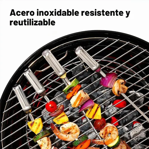 Vista 4 de OXO Good Grips Herramientas para Parrilla, Pinchos de Acero Inoxidable para Parrilla - Juego de 6