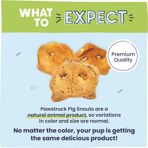 Vista 6 de Pawstruck Hocicos naturales de cerdo tostado lento para perros Premium, de un solo ingrediente, bajo en grasa de cerdo masticable para todas