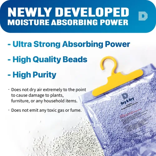 Vista 3 de Dry & Dry Paquete de 4 absorbentes de humedad prémium para el hogar, sótano y dormitorio, deshumidificadores pequeños