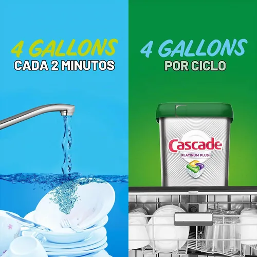 Vista 8 de Cascade Platinum ActionPacs Cápsulas de detergente para lavavajillas, fresco, 48