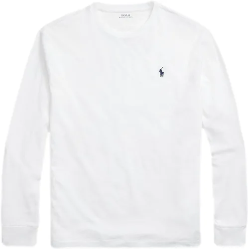 Vista 17 de POLO RALPH LAUREN Camiseta de manga larga de ajuste clásico suave al tacto para hombre (Soft Touch) Marina francesa