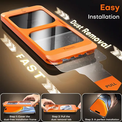 Vista 5 de TOCOL - 2 unidades de protector de pantalla para iPhone SE 3/2 (Edición 2022/2020), iPhone 8/7, iPhone 6s/6 de 4.7 pulgadas, instalación instantánea