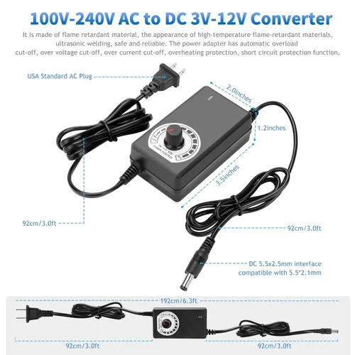 Vista 4 de 2 ventiladores de computadora de 4.724 in con enchufe de CA, CA 110 V 120 V 220 V 240 V Ventilador de velocidad variable para máquina de minería