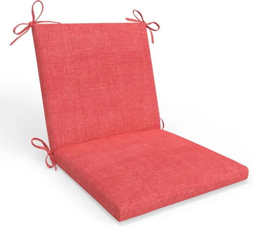 Vista 8 de Pillow Perfect 1 cojín sólido para asiento de silla con respaldo sólido para interior/exterior con lazos, esquinas redondeadas, asiento profundo