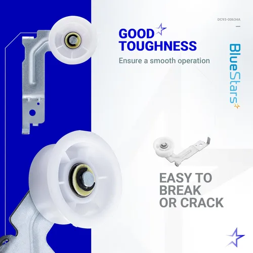 Vista 6 de [Rodamientos de Bolas Dobles Mejorados] Polea Tensora de Secadora BlueStars DC93-00634A con Clip Resistente – Compatible con Secadoras Samsung